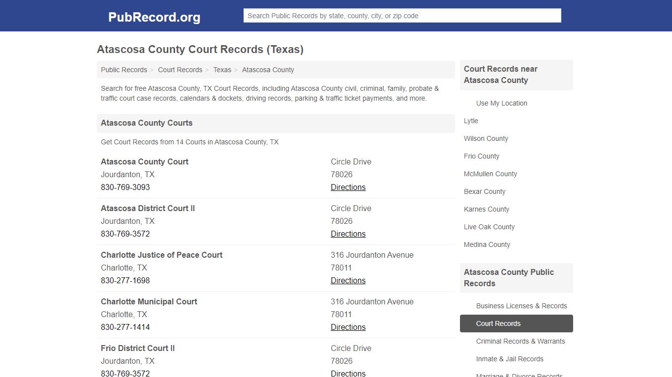 Free Atascosa County Court Records (Texas Court Records)